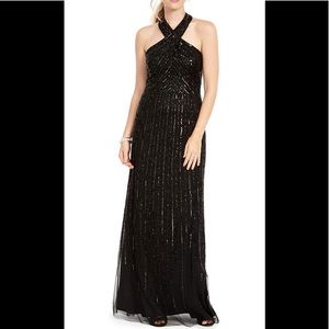 Adrianna Papell Halter Beaded Gown NWT